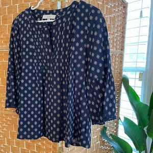 Loft Patterned Peasant Blouse - Small
